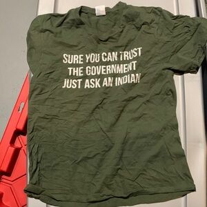 Political tee size small Indian Rights  Native American size medium women